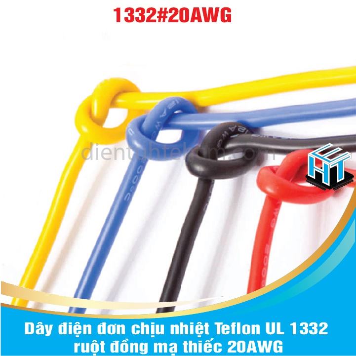 1 MÉT Dây điện đơn chịu nhiệt Teflon UL 1332 ruột đồng mạ thiếc 20AWG
