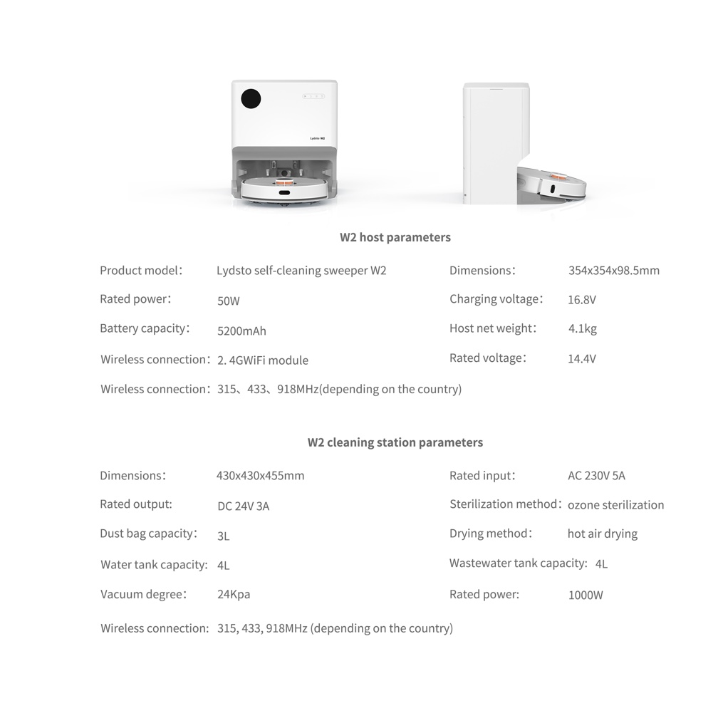 Robot Hút Bụi Lau Nhà Xiaomi Lydsto W2 – Tự Động Giặt Giẻ, Tự Động Đổ Rác