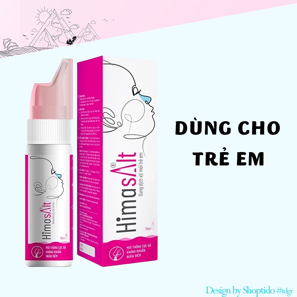 Xịt mũi muối hồng Himasalt KENTEK PHARMA cho trẻ em và người lớn 75ml NPP Shoptido