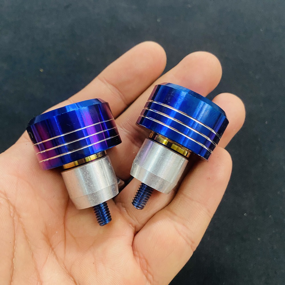 GÙ INOX MẪU ZIN YAMAHA MẠ TITAN XANH TÍM NỔI BẬT ĐẸP MẮT