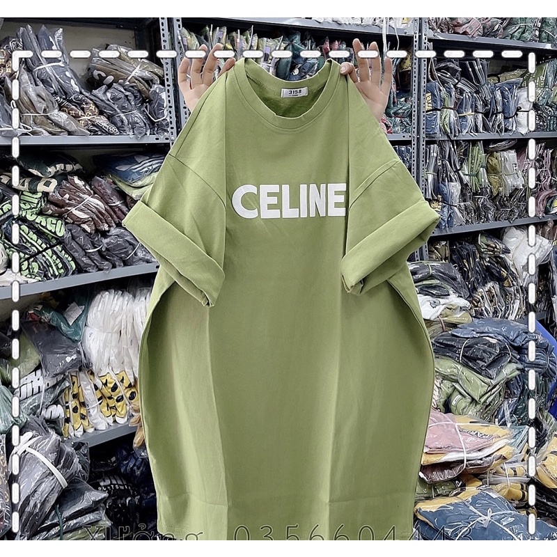 Áo Phông Celine Áo thun đôi nam nữ free size tay lỡ