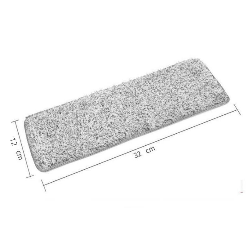 Bông lau nhà hình chữ nhật 2 đầu gắn kích thước 32x12cm - Bộ thay cho miếng lau bộ lau nhà thông minh