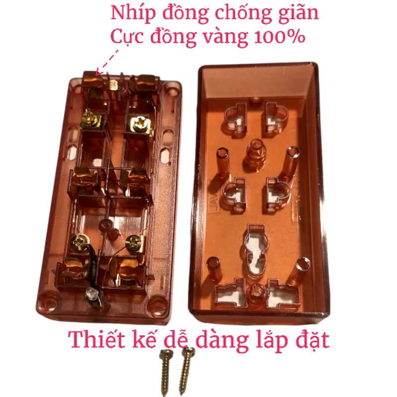 [DN225] Ổ cắm điện màu nâu Nival 3000WNhựa PC bakelite chống cháy chống vỡ