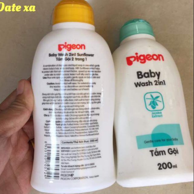 Combo 2 Tắm gội pigeon 200ml ( 2 màu)