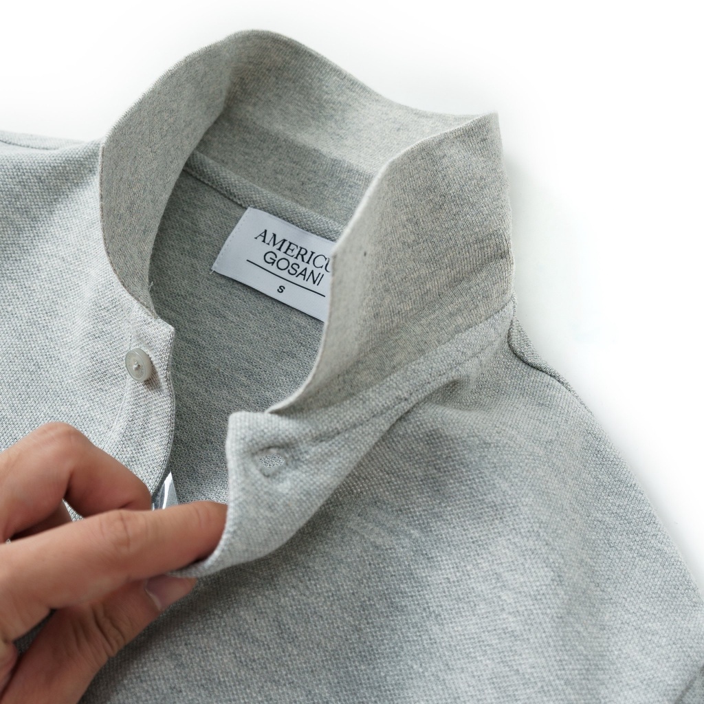 A/G Áo Polo Nam Cổ Bẻ Xám Đậm Và Xám Nhạt Phom SLimfit, Chất Liệu Cotton Thoáng Mát Không Nhăn