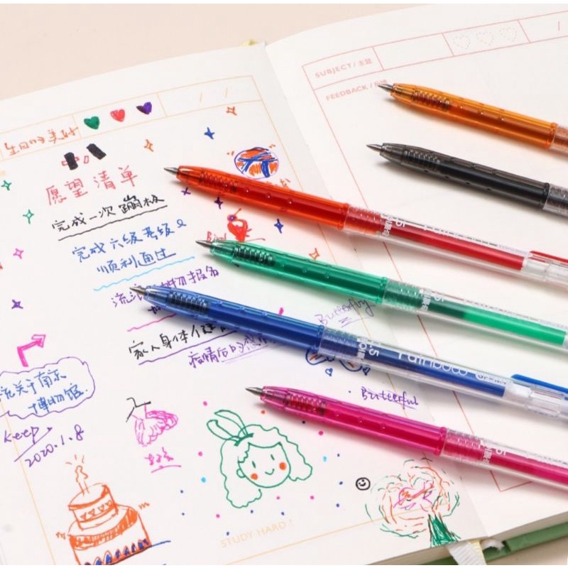 Hộp 8 cây bút Rainbow hãng Chenqui (Bi gel)