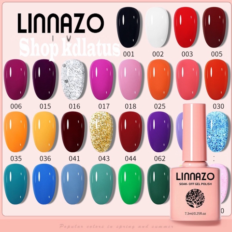 Sơn Móng Tay Gel Uv Linnazo Nhiều Màu Sắc Lấp Lánh 7.3ml làm nail mi spa shop Hoangnam