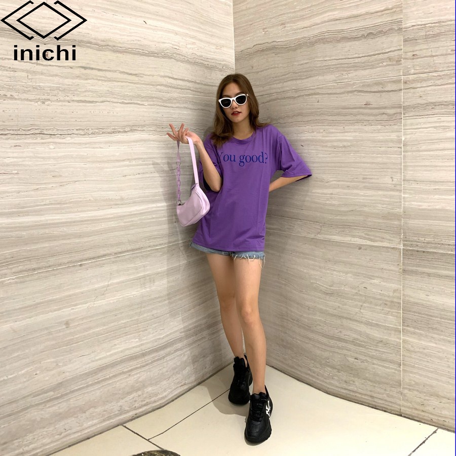 Áo thun tay lỡ INICHI A641 form rộng oversize nam nữ áo phông unisex