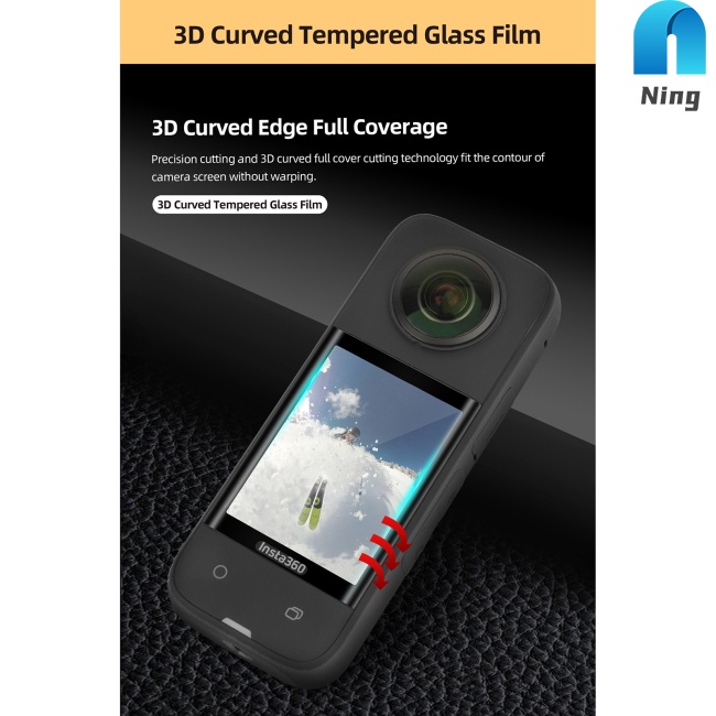 Kính Cường Lực Hd Viền Cong Chống Trầy &amp; Nổ Cho Insta360 X3