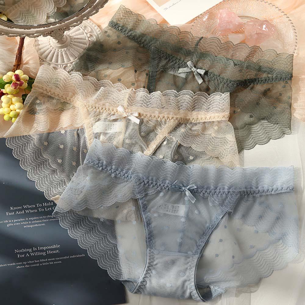 OCEANMAP Quần Lót Ren Hoa Trong Suốt Lưng Thấp Cho Bé Gái