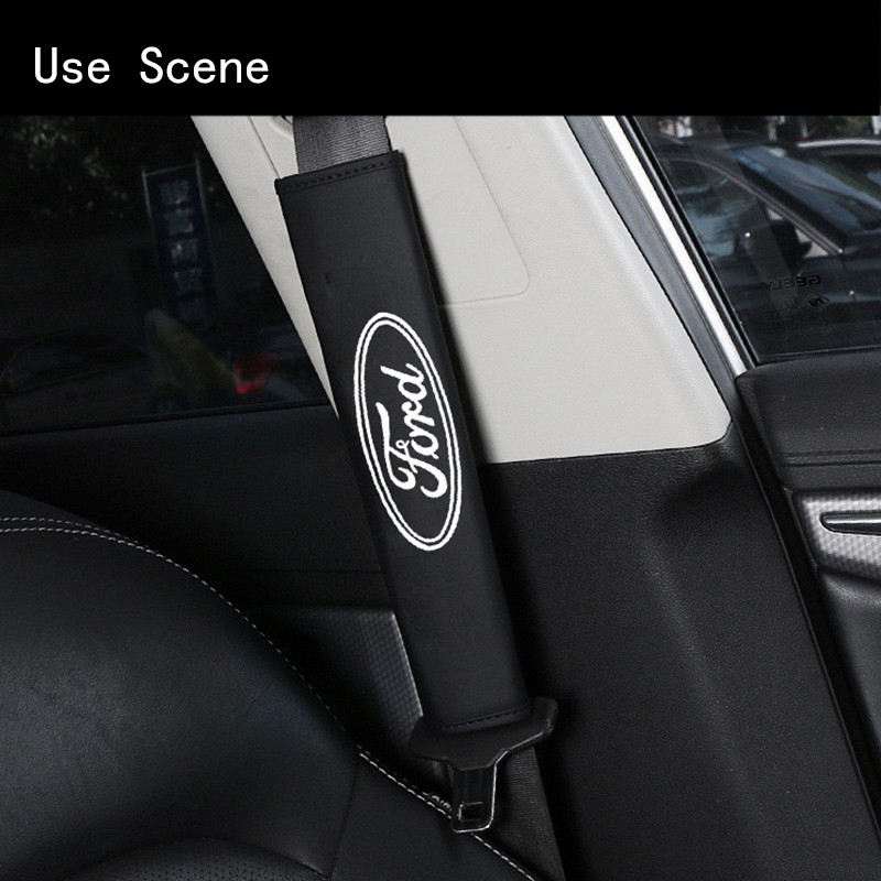 Đệm Bọc Dây Đai An Toàn Bằng Da Cho Xe Hơi Ford Ranger Xlt Wildtrak Focus Mk2 Mk3 Ranger Raptor Mustang Ecosport Kuga Everest Mondeo