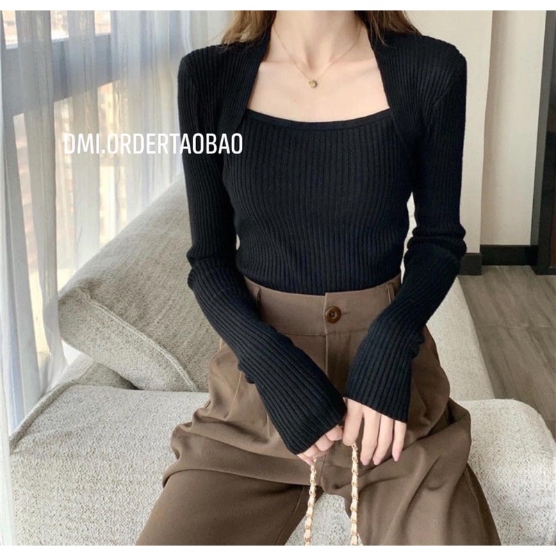 ÁO LEN BODY CỔ VUÔNG SIÊU XINH | BigBuy360 - bigbuy360.vn