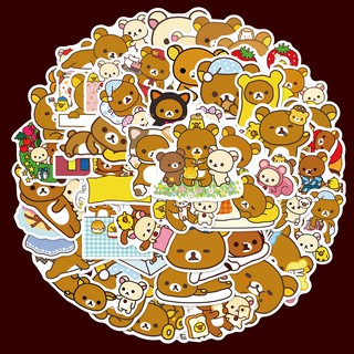 Set 50 sticker hình gấu Rilakkuma dễ thương trang trí đa năng
