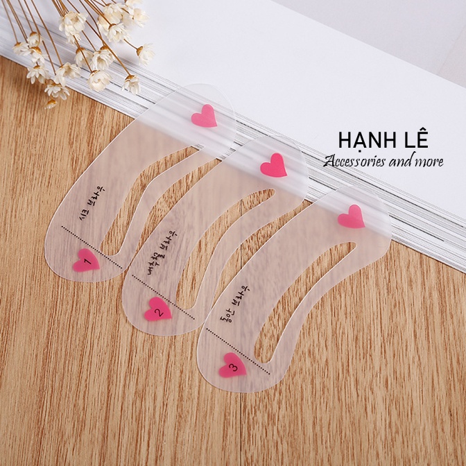 Set 3 Khuôn kẻ chân mày 3 kiểu dáng xinh xắn phù hợp cho nhu cầu