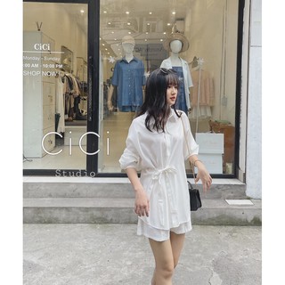 Sơmi lụa buộc nơ CICISTUDIO