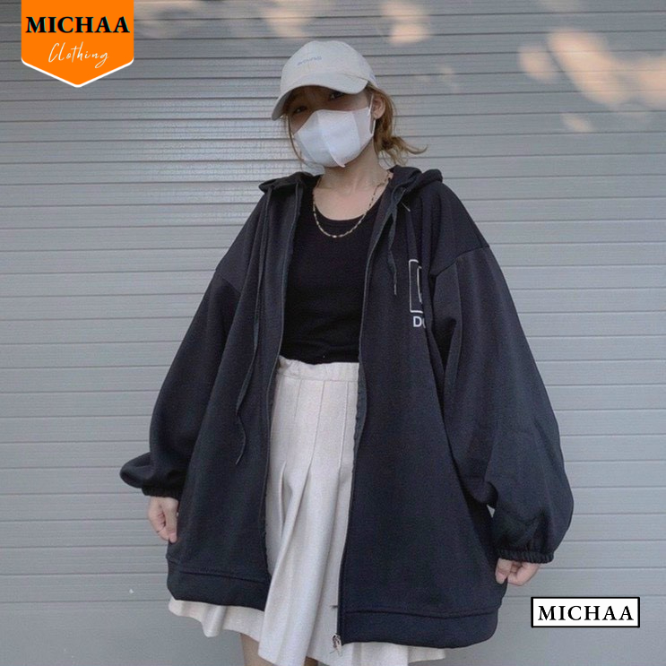 Áo Khoác Nỉ DORIS Tay Phồng Nam Nữ Ulzzang Unisex, Áo Khoác Dây Kéo Form Rộng - MICHAA