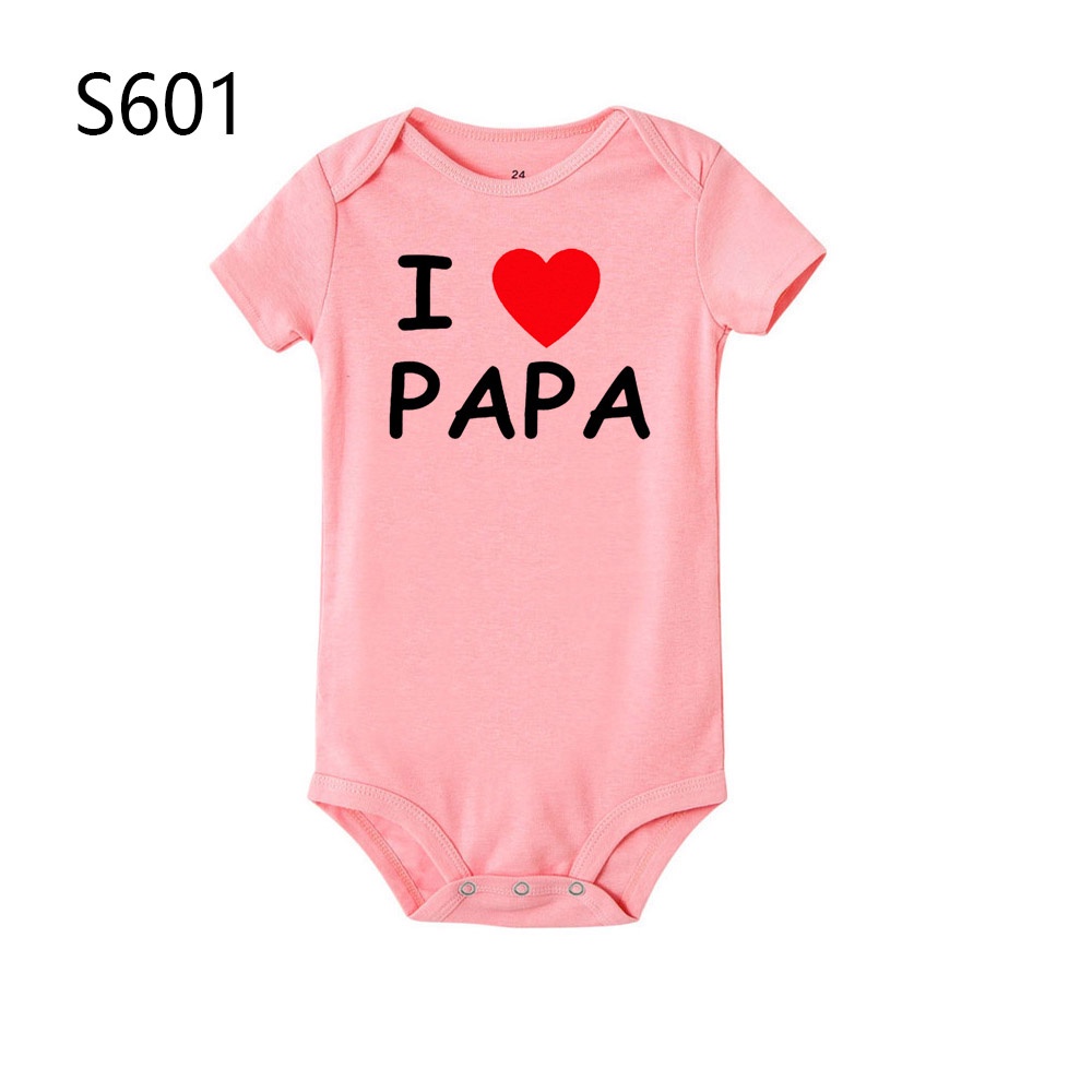 Tôi Yêu Mẹ Và Tôi Yêu Papa Baby Body Twins Mềm Mại Cho Trẻ Sơ Sinh Mặc Quần Áo Trắng Mặc Mùa Hè