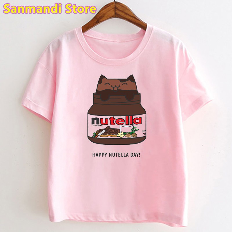 TUMBLR Áo Thun In Hình Nutella Phong Cách Harajuku Thời Trang Mùa Hè Cho Bé