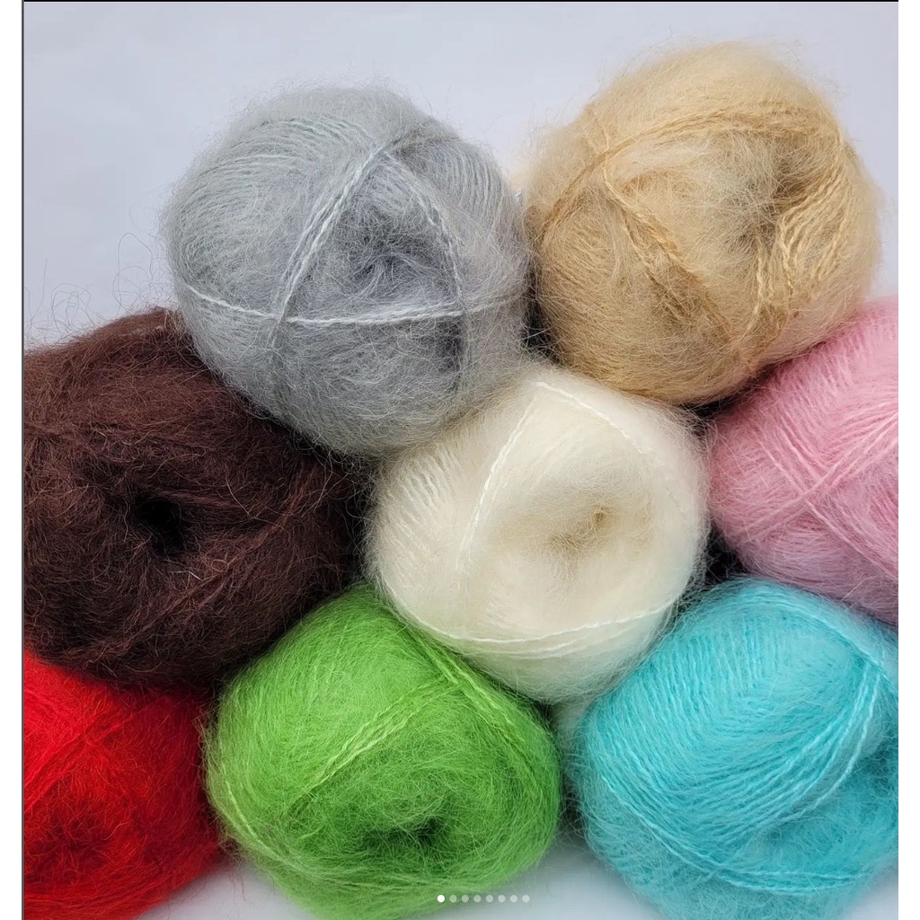 Cuộn len Mohair Trendy màu trơn hãng Yarnart lông siêu mềm mượt, đan móc áo, nón, khăn cực xinh