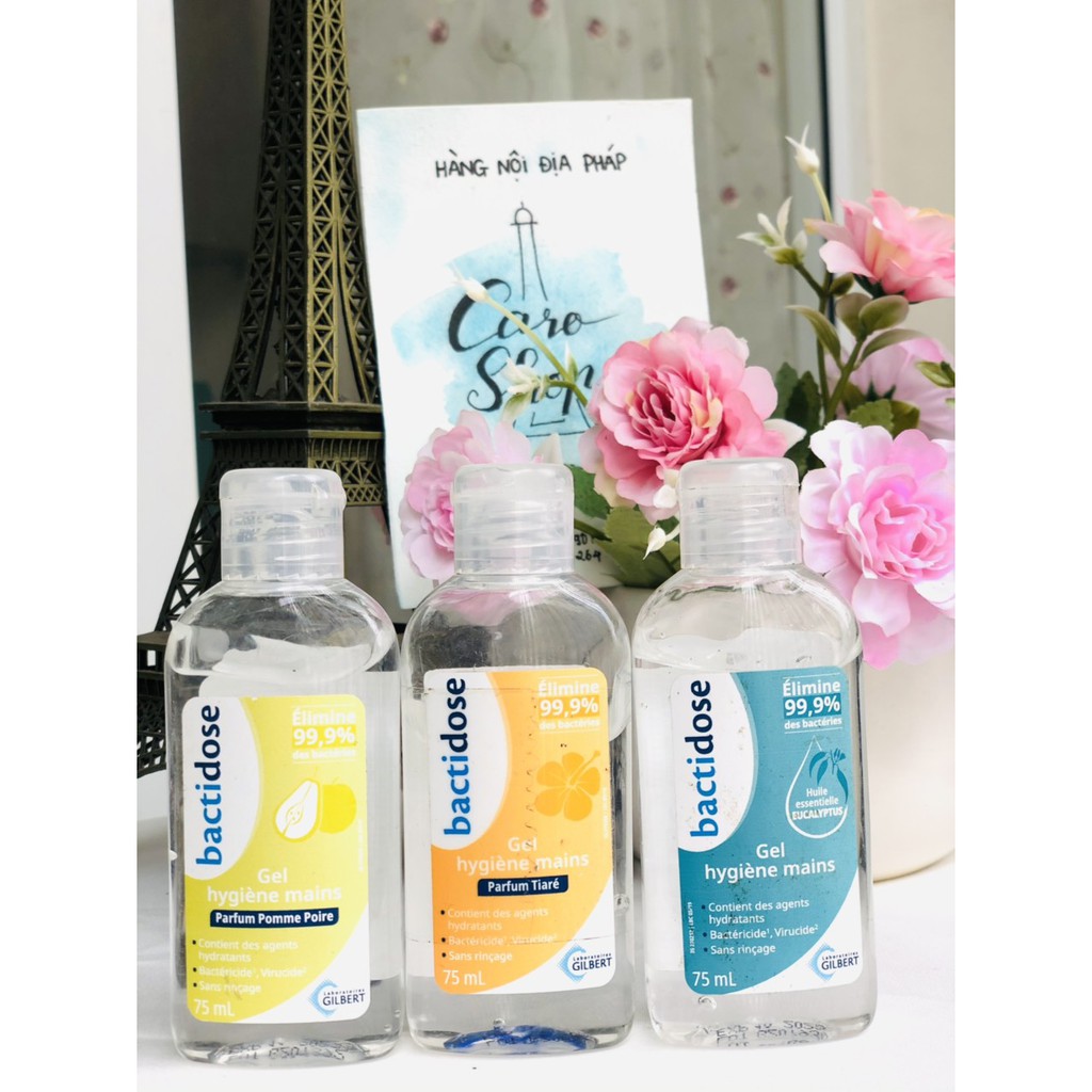 Gel rửa tay khô / dung dịch sát khuẩn Bactidose 75ml nội địa Pháp
