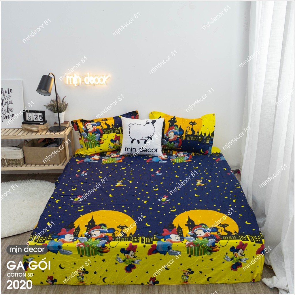 Drap + 2 Vỏ Gối 💖 FREESHIP 💖 Bộ Ga Gối Cotton 💥THANH LÝ💥 - Mịn Decor