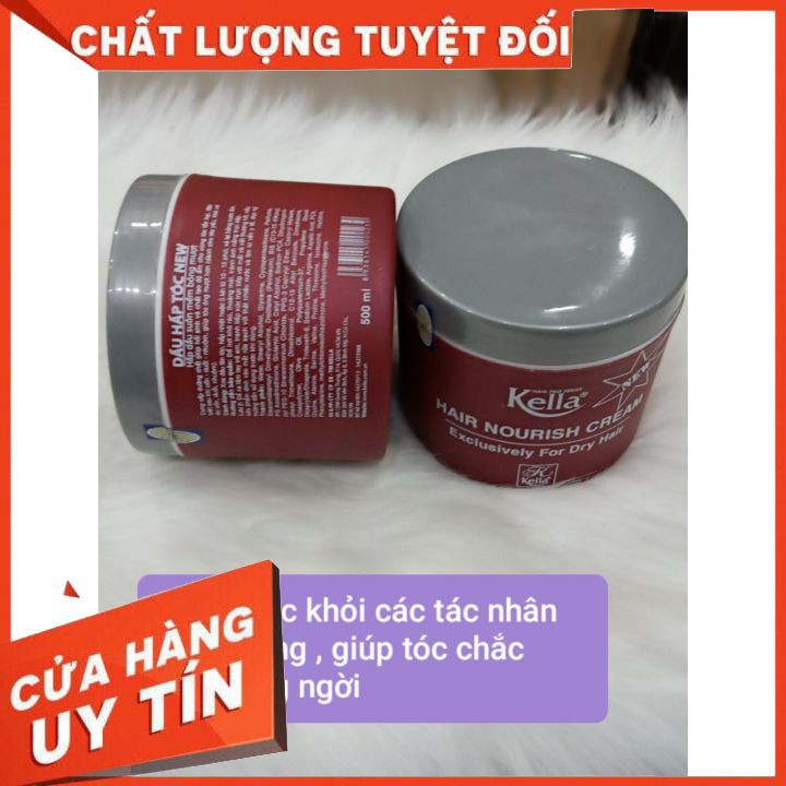 Dầu hấp Kem ủ KELLA NEW ( NẮP XÁM) 500ml phục hồi tóc yếu
