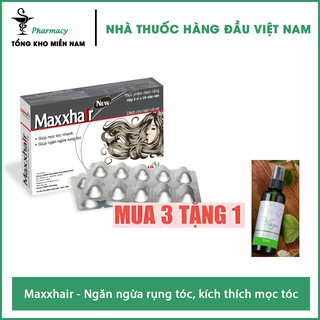 Mua 3 Hộp Maxxhair New tặng ngay 1 Chai xịt Vioga Hair 30ml - Ngăn Rụng Tóc, Tóc Bóng Mượt - Tổng Kho MiềnNam