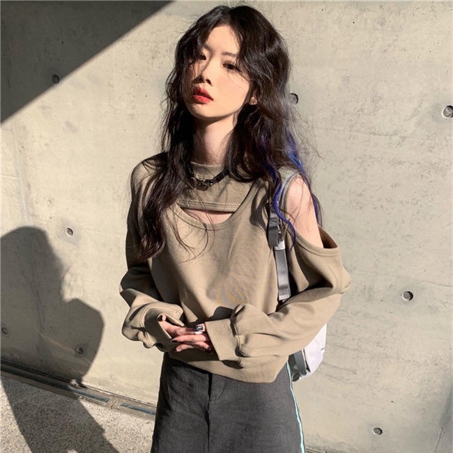 Áo Hoodie Cổ TròN Hở Vai Phong CáCh HàN QuốC MớI