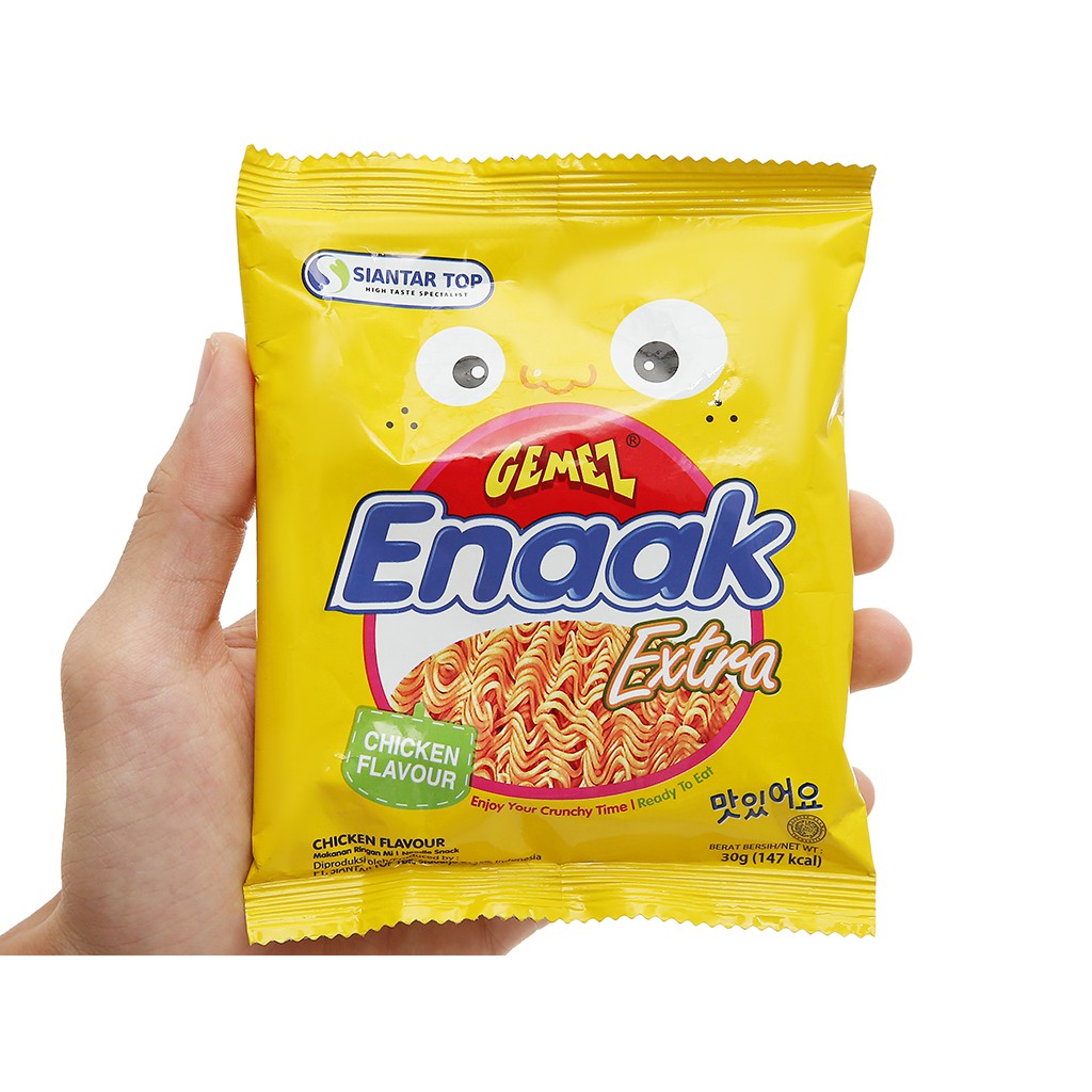 Hộp 24 gói mì Sack Enaak vị gà (30gr) vàng