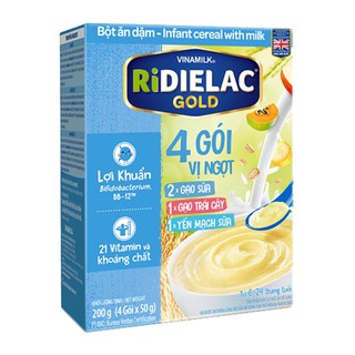 Bột Ăn Dặm RiDielac Gold 4 Vị Ngọt - Hộp Giấy 200g