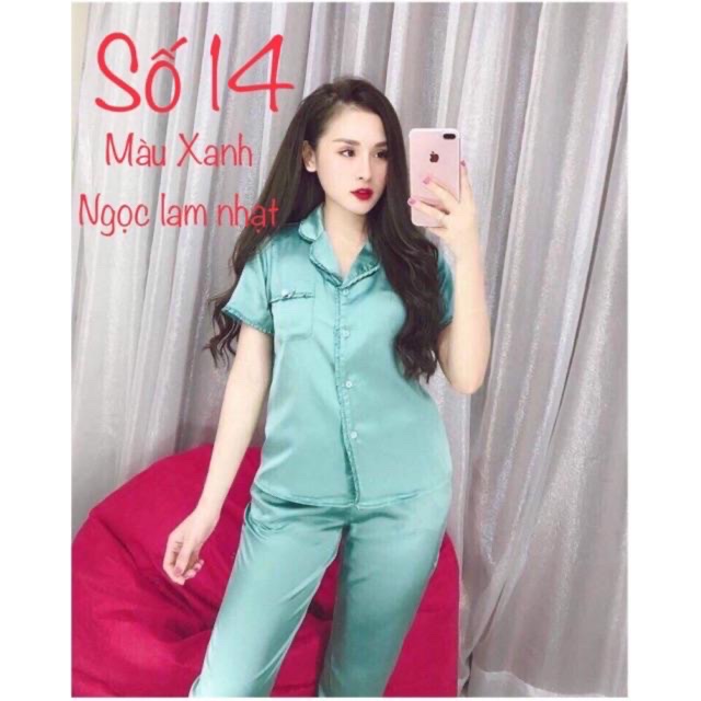 [MÀU MỚI] ĐỒ BỘ PIJAMA LỤA VIỀN BÈO - TAY NGẮN QUẦN DÀI | BigBuy360 - bigbuy360.vn