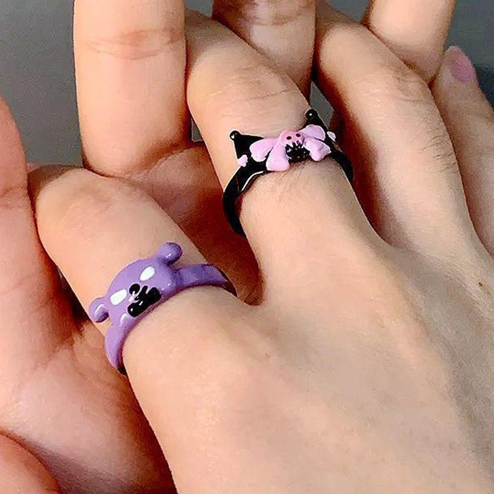 Nhẫn Hở Họa Tiết Hoạt Hình Phong Cách Baku Nhật Bản Đáng Yêu Cho Cặp Đôi