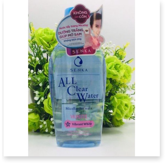 Nước Tẩy Trang Không cồn Dưỡng Trắng Da Chiết Xuất Hoa Anh Đào Senka All Clear Water Micellar Formula #White