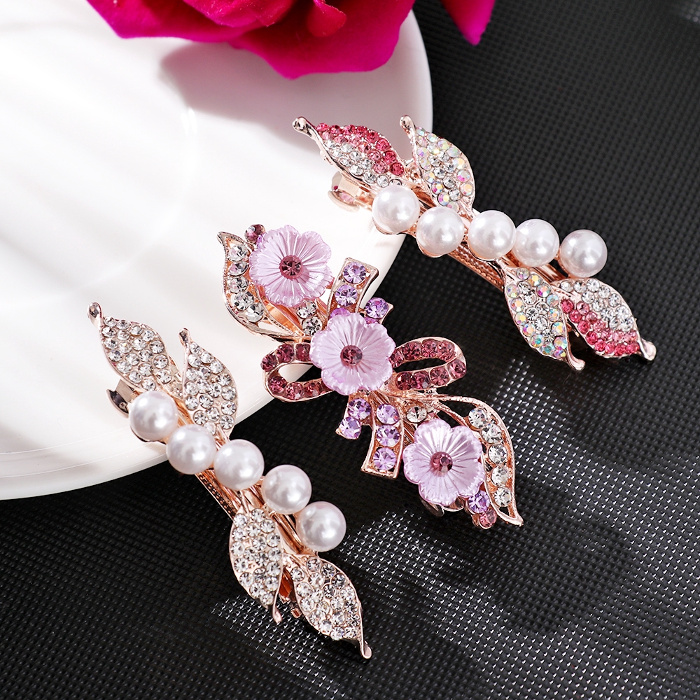 Băng đô cài tóc đính hạt giả ngọc trai