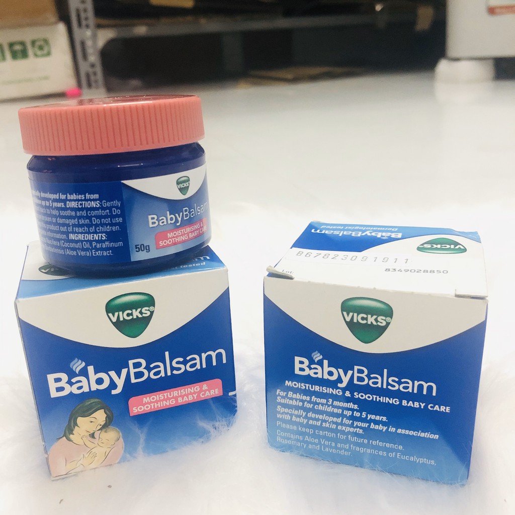 Dầu bôi ấm ngực giảm ho Vicks Baby Balsam 50gr cho bé