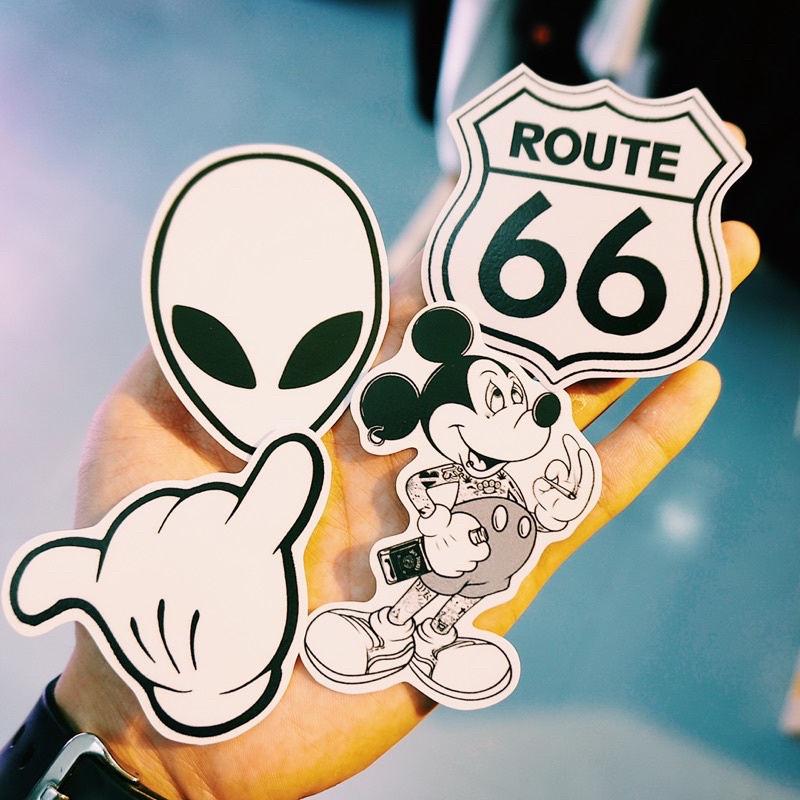 Sticker Đen trắng  chống nước, hình dán mũ bảo hiểm, dán xe, điện thoại, laptop – Nghiện Sticker