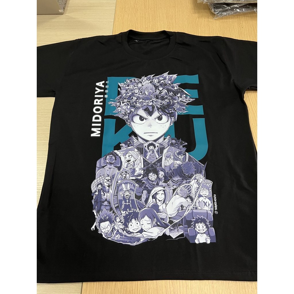 Áo thun trơn Unisex cotton 100% nam nữ in hình nhân vật Deku (Midoriya) trong anime/manga My Hero Academi