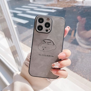 High quality vintage suede Soft Case Iphone 7 8 Plus IPhone X Xr Xs 11 12 13 Pro Max Iphone Xr Ftd Fashion Models Men's Crayon Shin-chan