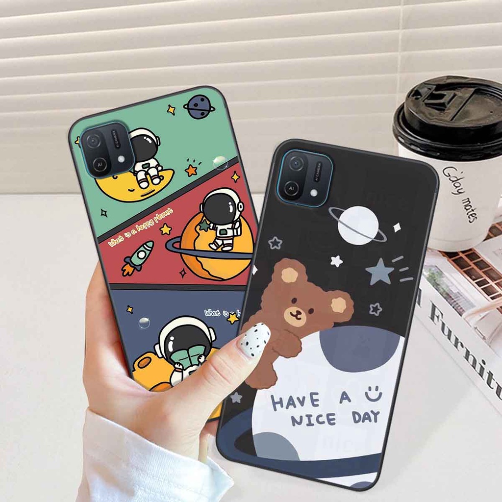 Ốp Oppo A16k in hình vũ trụ, phi hành gia bầu trời cute dễ thương