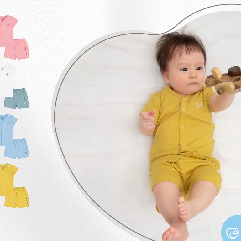 Bộ cộc tay cài giữa Bu, Bubaby 3m - 18m