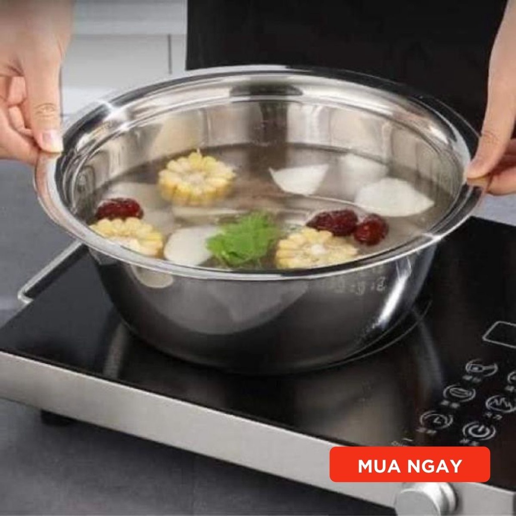 Bộ thau nạo bào cắt rau củ ba món tích hợp chậu inox 304 cao cấp không gỉ đa năng dùng cho nhà bếp Kho Sỉ Sài Thành