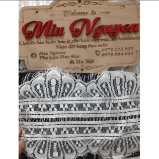 Ren thêu trắng bản 15cm