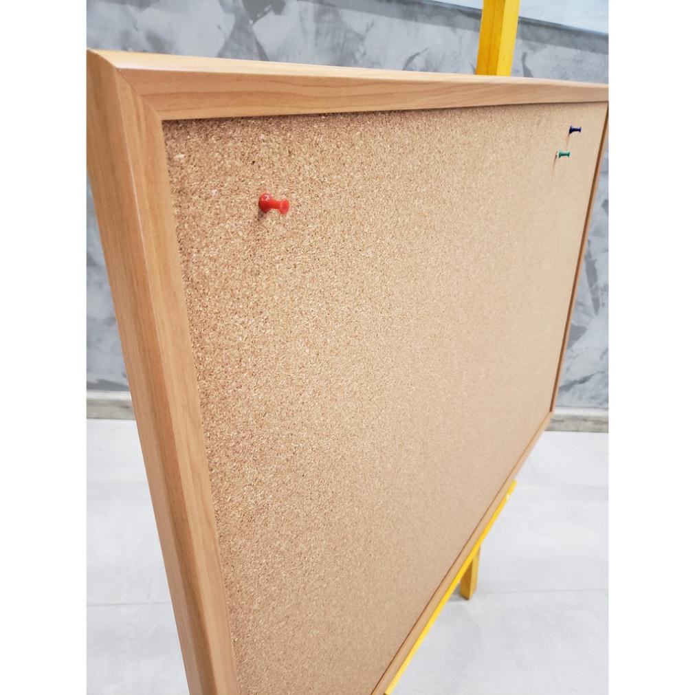 Bảng ghim bần khung gỗ tự nhiên 60 x 90 cm - Tiêu chuẩn xuất khẩu Mỹ