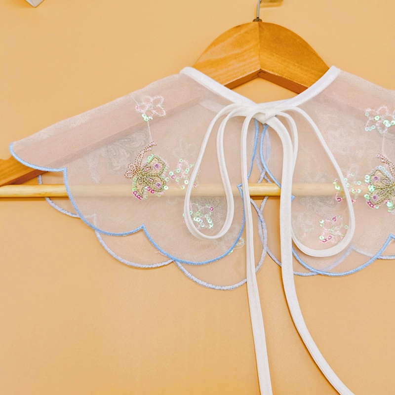 Khăn Quàng Cổ Mỏng Đính Hạt Có Thể Tháo Rời Phối Dây Cột Nơ Xinh Xắn Cho Bé