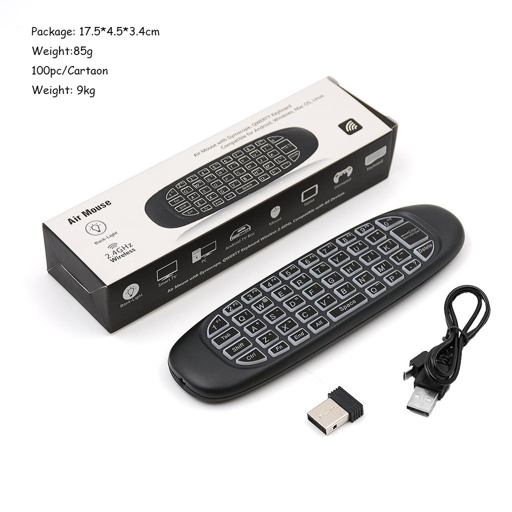 Bộ Bàn Phím + Chuột Bay Wifi Không Dây Có Thể Sạc Lại Cho Android Tv Box / Mini