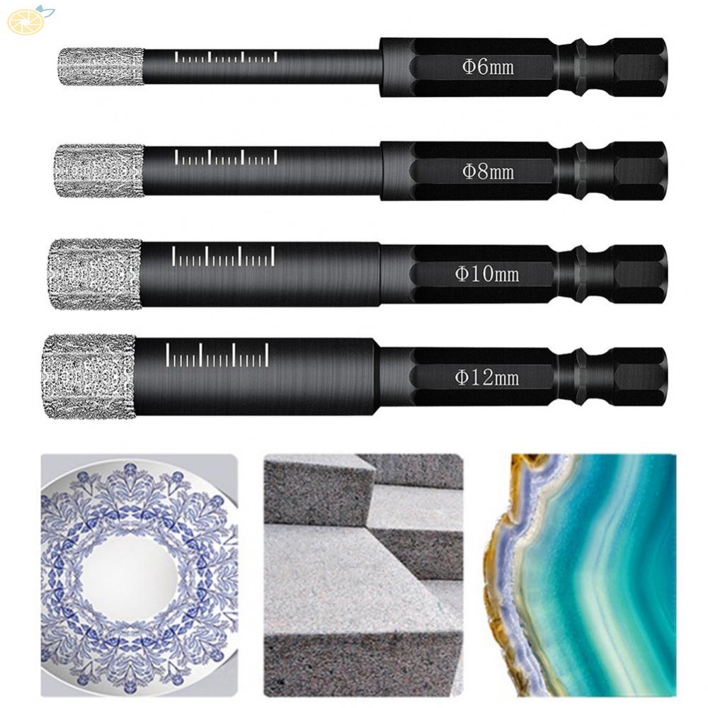 【VARSTR】Drill Bit Equipment Ceramic Glass Hard Alloy Dry Hexagonal Shank Hole Perforated