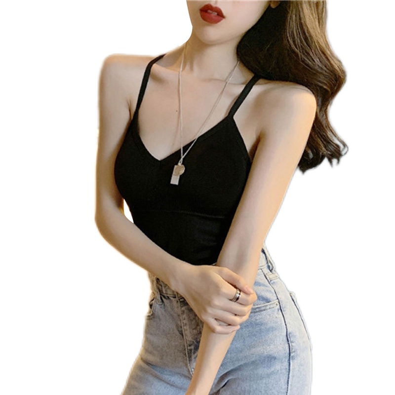 Brroa Áo Tank Top Cổ Chữ V Không Đường May Có Đệm Nâng Ngực Gợi Cảm Cho Nữ