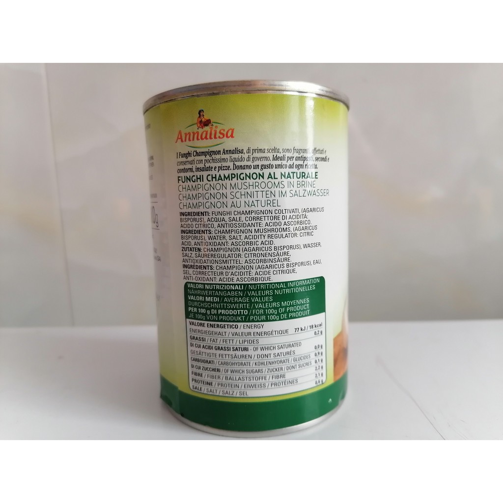 [400g] NẤM MỠ CẮT LÁT [Italia] ANNALISA (Agaricus bisporus) Champignons (tgc-hk)