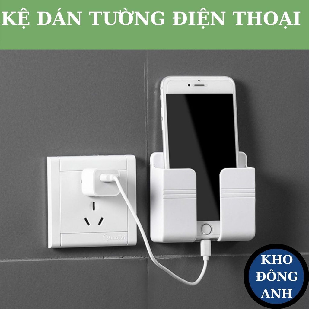 Giá Đỡ Điện Thoại Dán Tường Để Sạc Điện Thoại, Remote Điều Khiển, Ổ Cắm Đa Năng Chất Nhựa Bền Đẹp Kèm Keo 2 Mặt