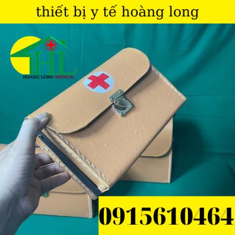 Túi Cứu Thương Chữ Thập Màu Da Bò Cỡ Nhỏ 23X12X8cm - Túi Y Tế
